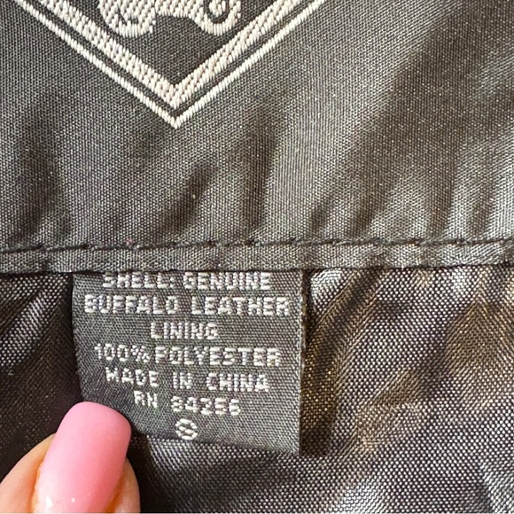 Diamond Plate Genuine Buffalo Leather Jacket Classic Motorcycle Women’s Small - Picture 7 of 15